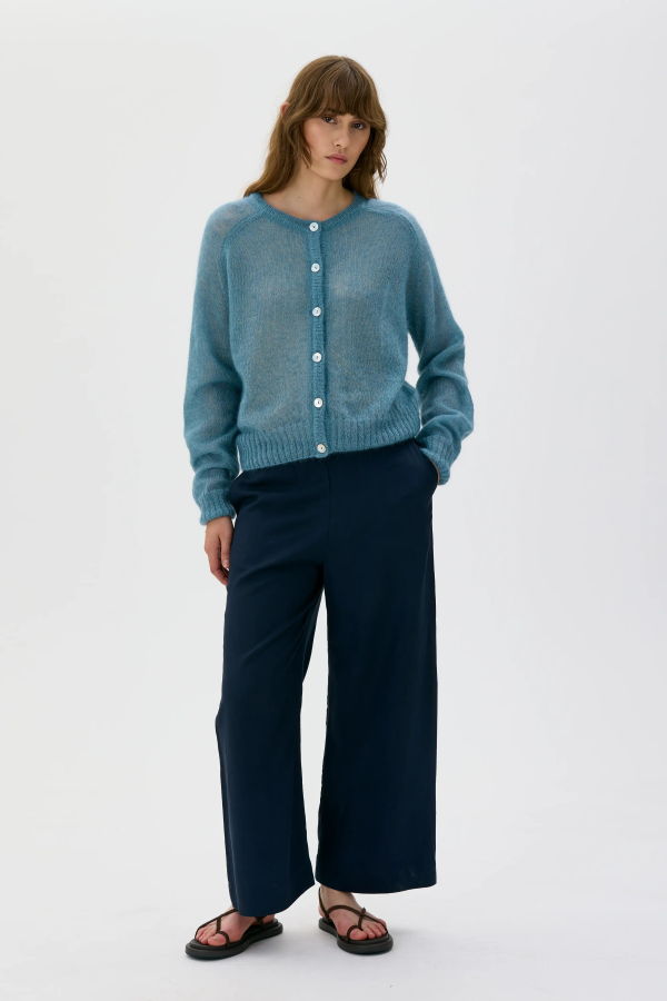 Maska Laio Light Silk Mohair Cardigan - Spear Mint Green