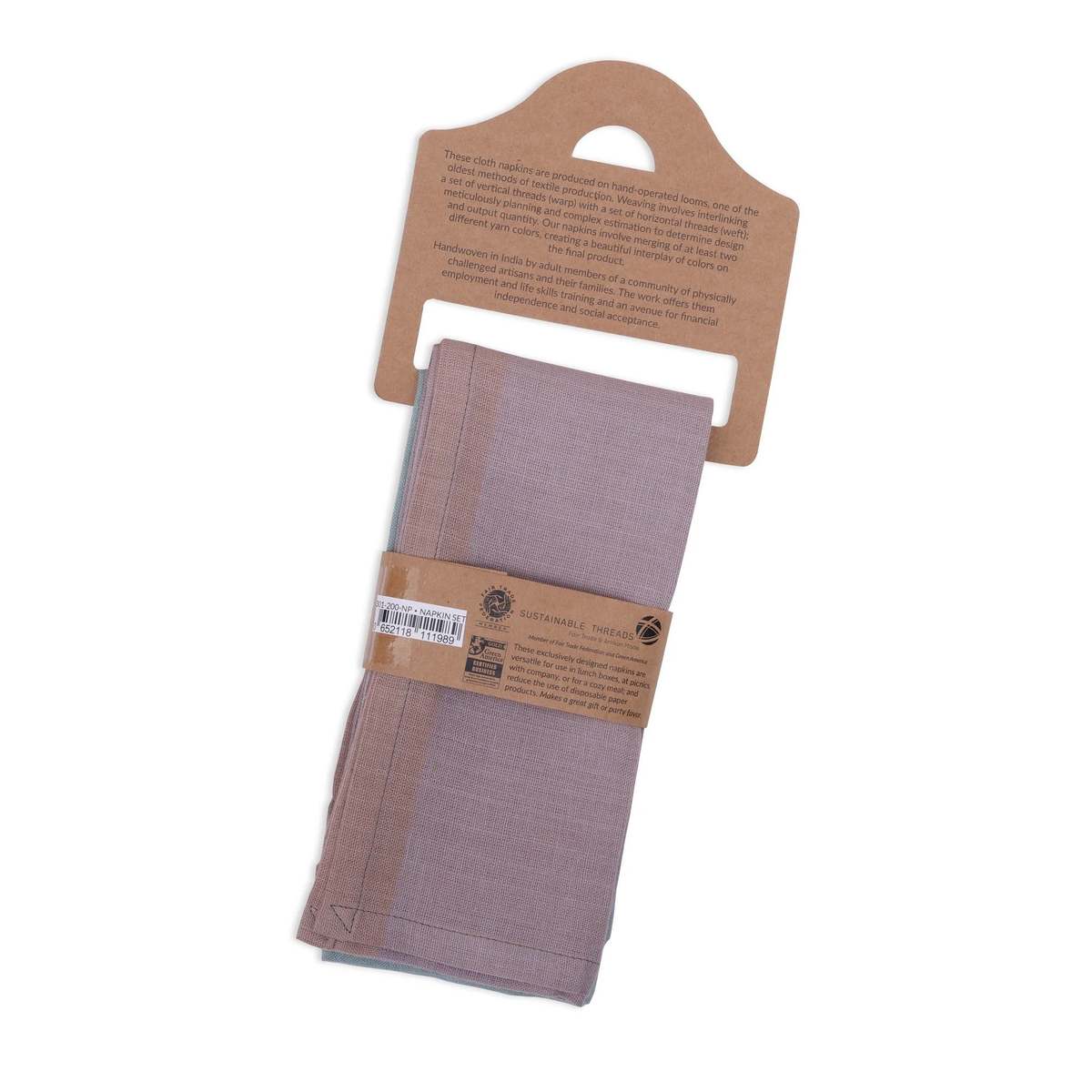 Sustainable Threads Yin Yang Handwoven Napkins Set of 4 - Image 10 of 20