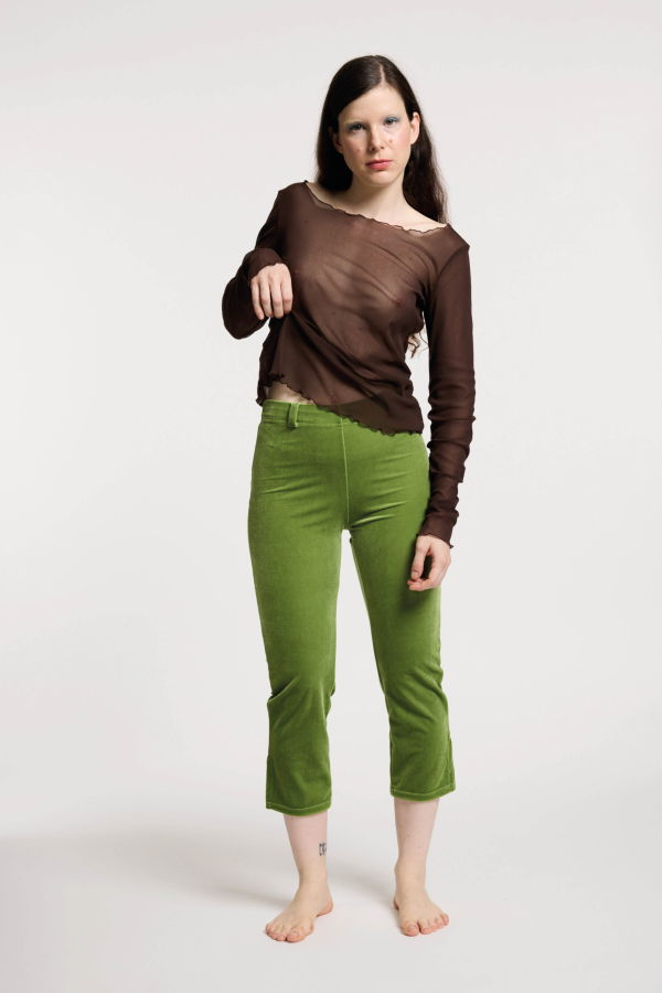 Simone Wild Velvet Pari Pants - Applegreen