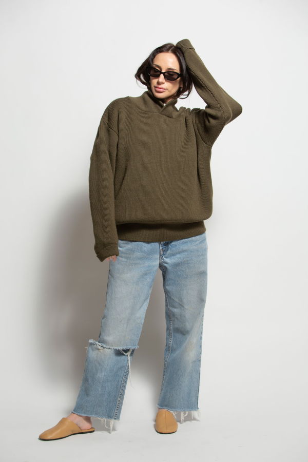 Vintage Military Inspired Wool Sweater Sweater