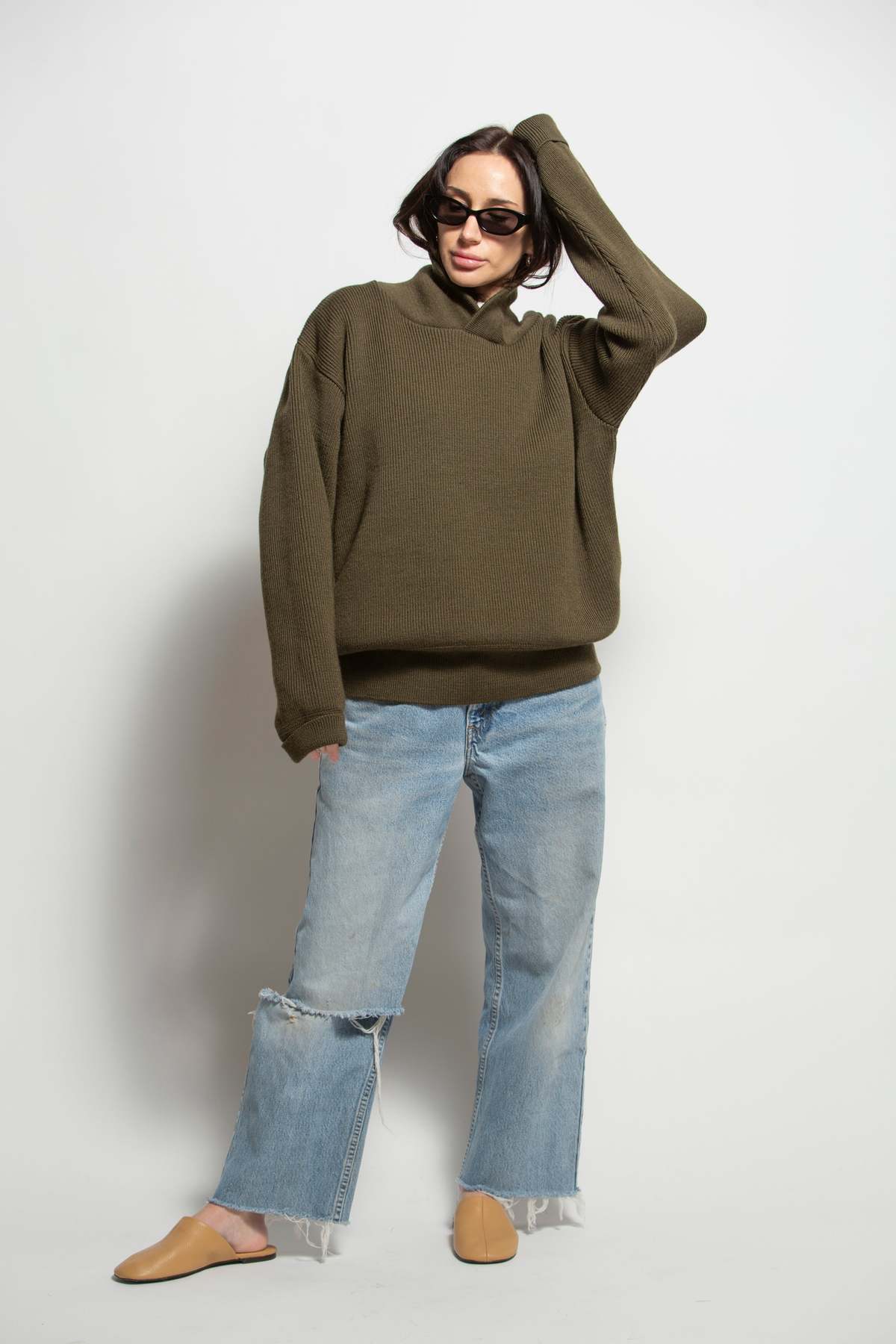 Vintage Military Inspired Wool Sweater Sweater - Image 2 of 6