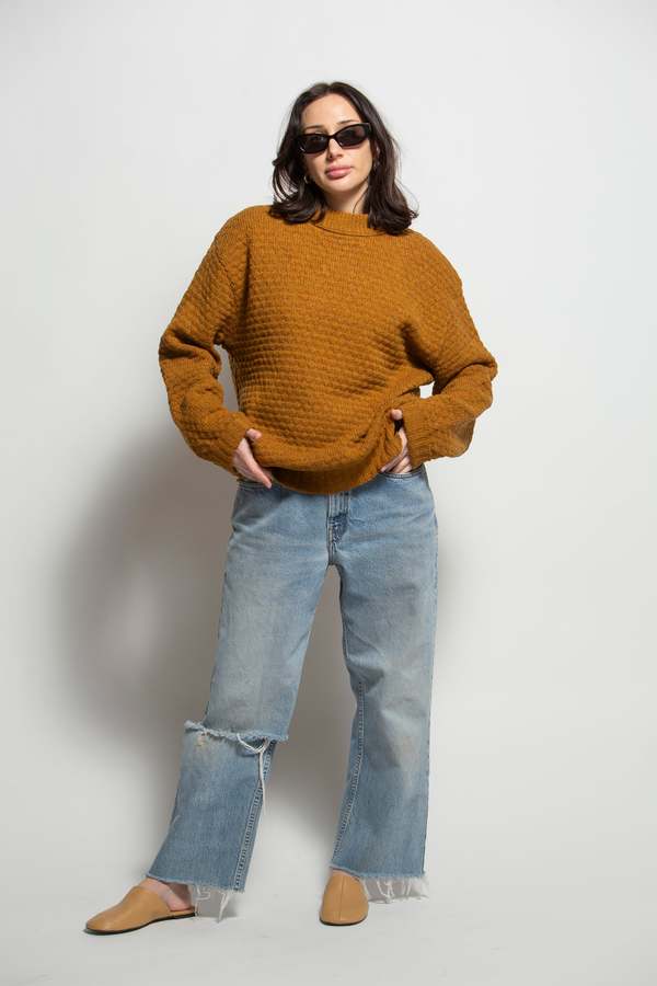Vintage Waffle Knit Sweater
