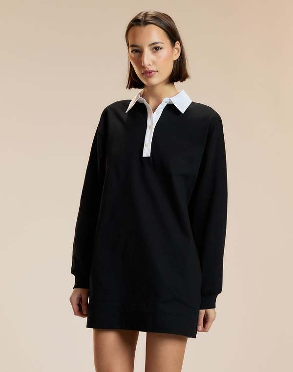 Cynthia Rowley Ardie Rugby Dress - Black Cynthia Rowley Ardie Rugby Dress - Black
