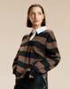 Cynthia Rowley Ardie Striped Rugby Shirt Top - BLKBR - Thumbnail 1