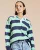 Cynthia Rowley Ardie Striped Rugby Top - NVYMNT - Thumbnail 2