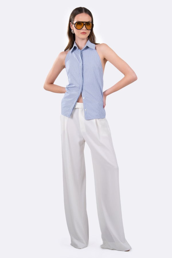 Nonchalant Label Pamela Top - Blue/White Stripe