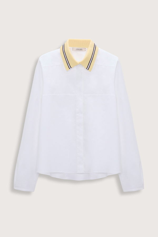 Dorothee Schumacher Poplin Power Blouse - White/Lemon