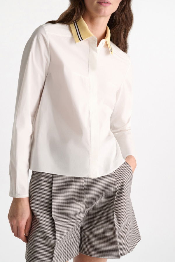 Dorothee Schumacher Poplin Power Blouse - White/Lemon