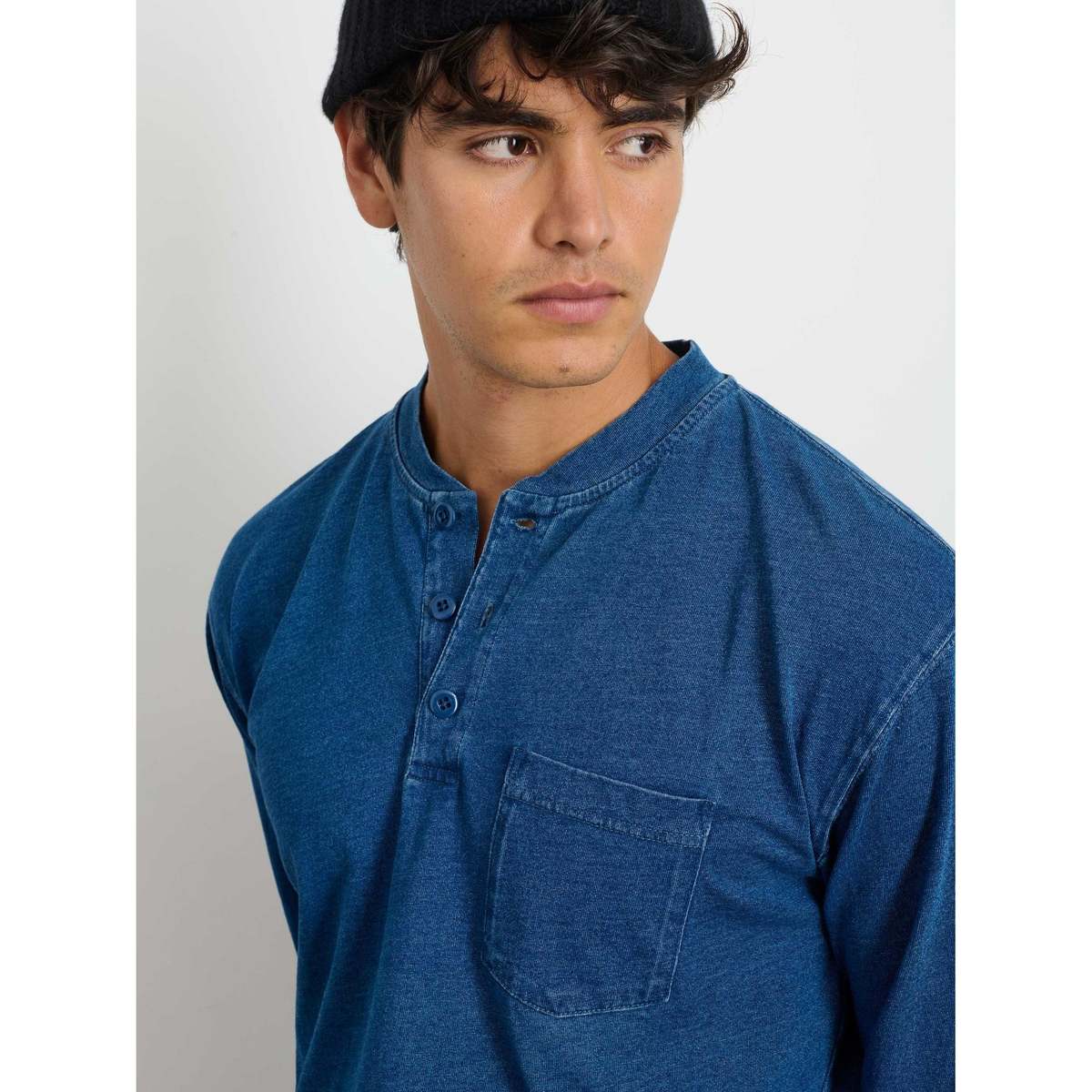 Alex Mill Alan Henley Tee - Indigo - Image 4 of 4