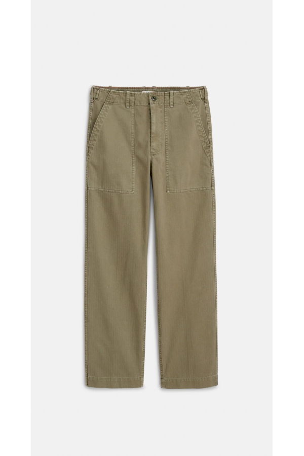 Alex Mill Field Pant Herringbone Pants - Dark Olive