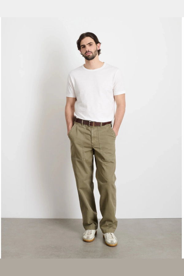 Alex Mill Field Pant Herringbone Pants - Dark Olive