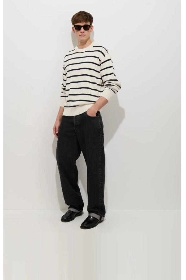 Alex Mill Gabriel Crewneck Sweater - Ivory/Dark Navy