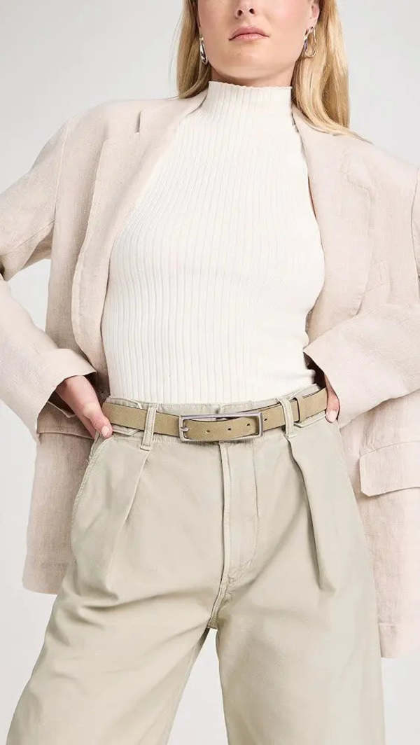 Lillie Alexander Boutique Rag & Bone Light Olive Suede Belt - Light Olive Suede