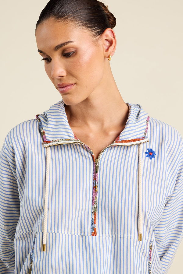 Trovata Andi Seaside Windbreaker Jacket - Seaside Stripe