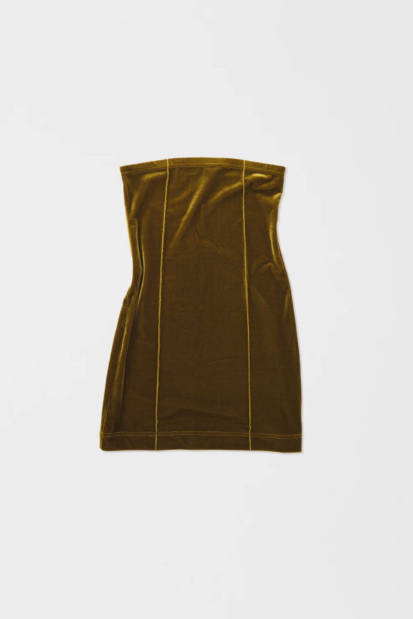 Simone Wild Velvet Tube Dress - Pear