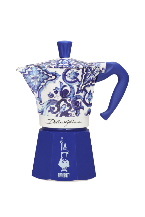Bialetti x Dolce&Gabbana Blue Mediterranean Moka Express 3-Cup Coffee Maker - Blue