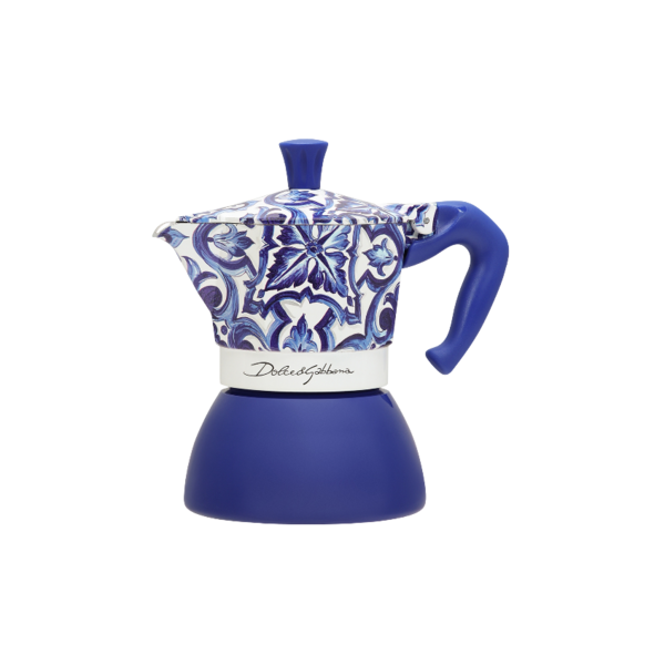 Bialetti X Dolce&Gabbana Mediterranean Moka Induction 4 Cup Coffee Maker - Blue
