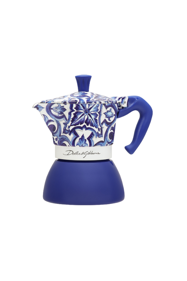Bialetti X Dolce&Gabbana Mediterranean Moka Induction 4 Cup Coffee Maker - Blue