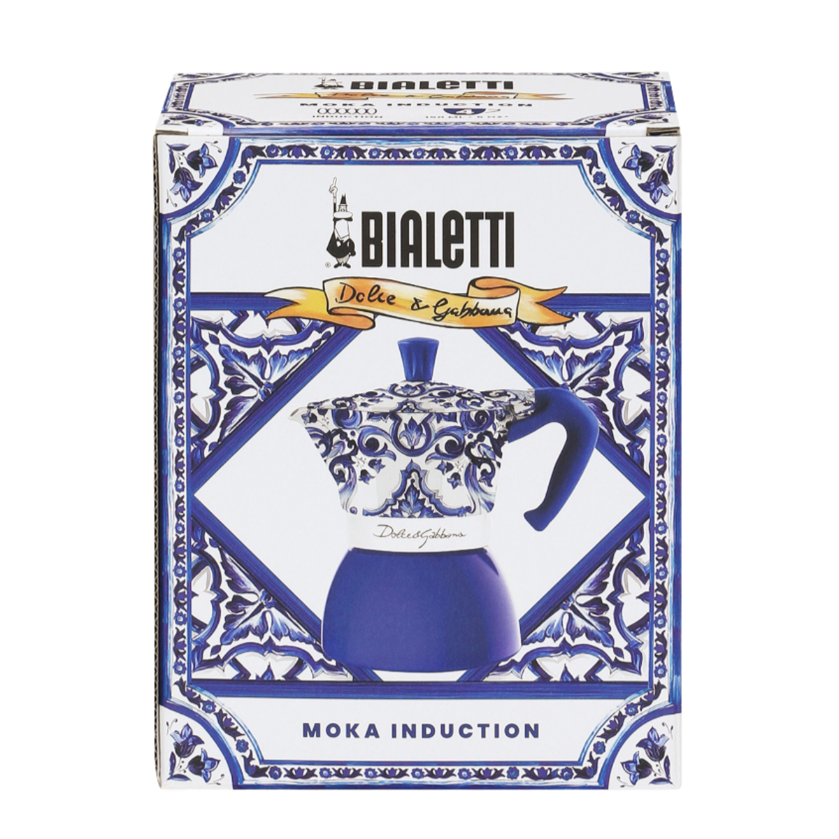 Bialetti X Dolce&Gabbana Mediterranean Moka Induction 4 Cup Coffee Maker - Blue - Image 2 of 6