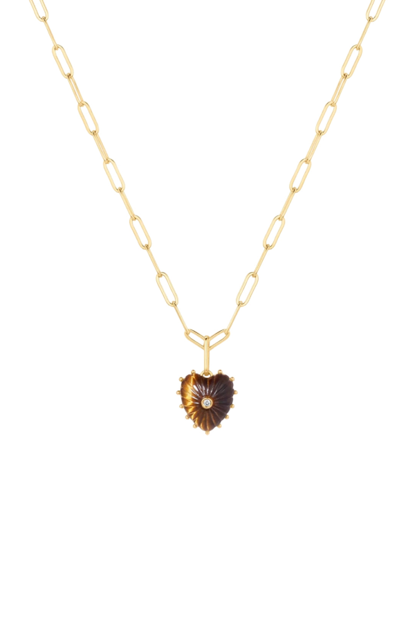 Thatch Isabel Tiger's Eye Heart Necklace