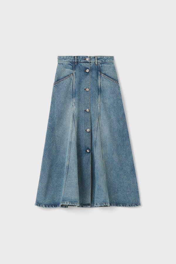 Rodebjer London Denim Skirt - Washed Indigo