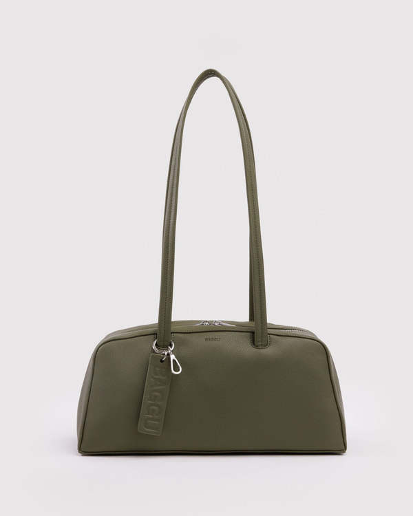 BAGGU Loden Recycled Leather Bowler Bag