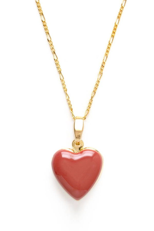 Amano Studio Large Enamel Heart Locket Necklace