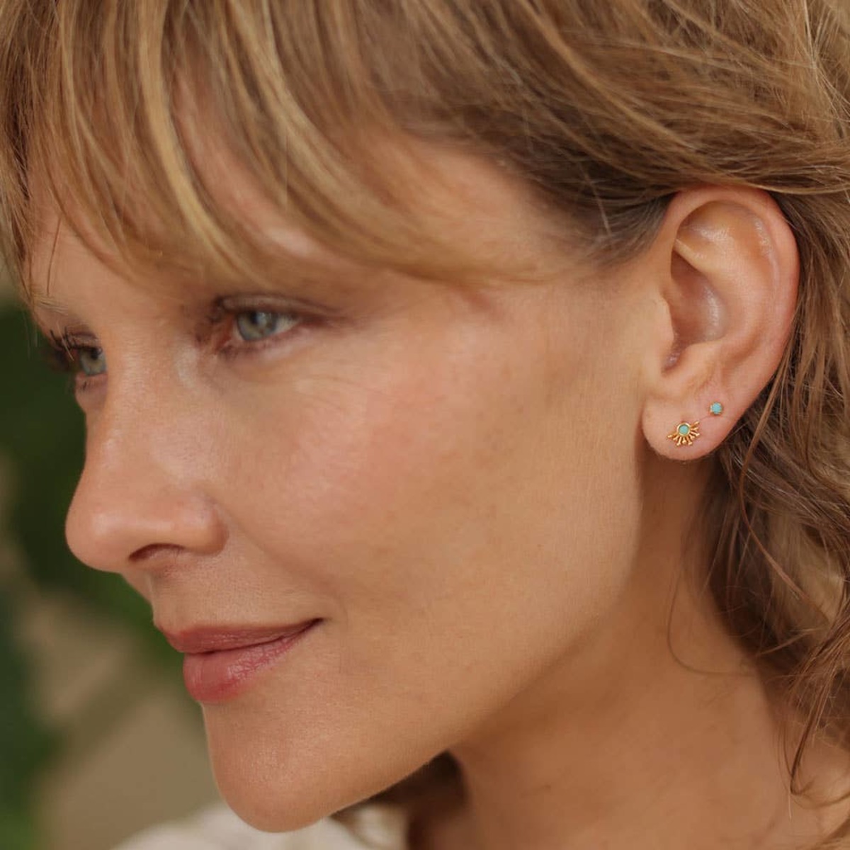 Amano Studio Rays of Light Stud Earrings: Turquoise - Image 2 of 3