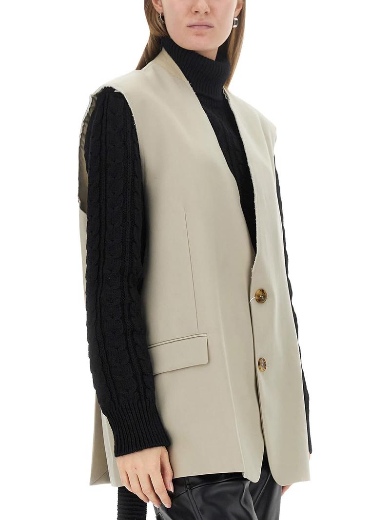 MM6 Maison Margiela Single-breasted Vest - Beige
