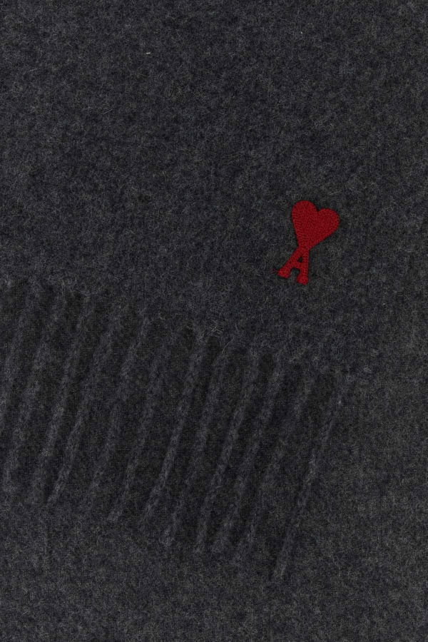 Ami Alexandre Mattiussi Melange Graphite Wool Scarf - Dark Grey