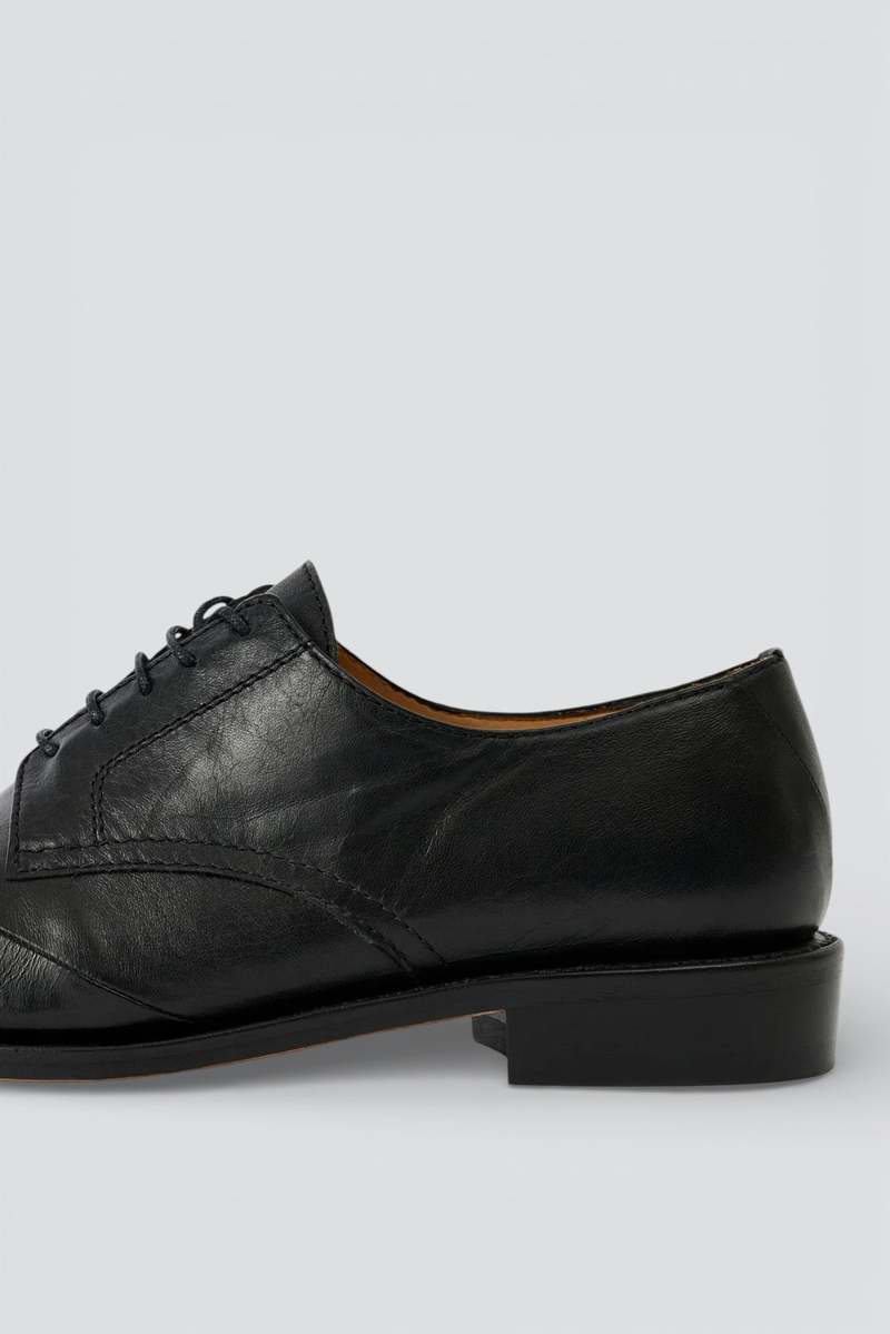 Our Legacy Malleable Black Patched Parade Derby Shoes