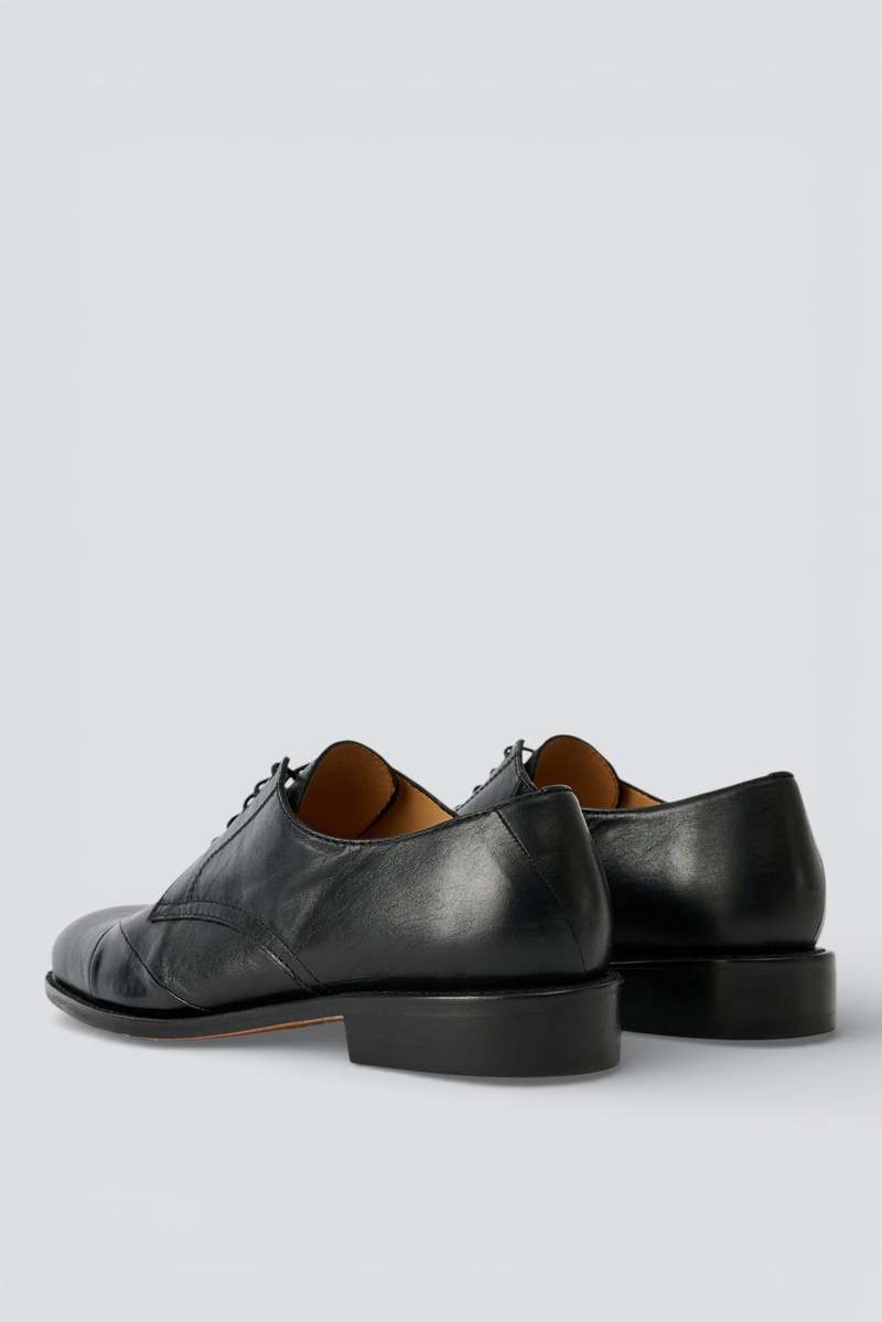 Our Legacy Malleable Black Patched Parade Derby Shoes