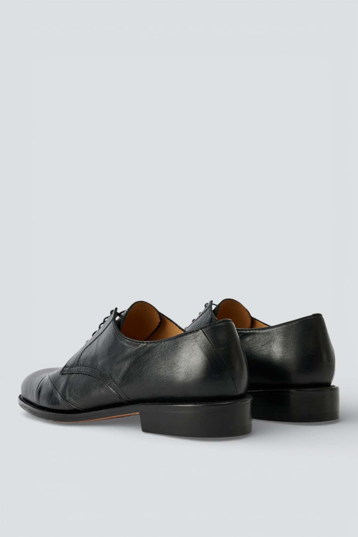 Our Legacy Malleable Black Patched Parade Derby Shoes - Image 6 of 6