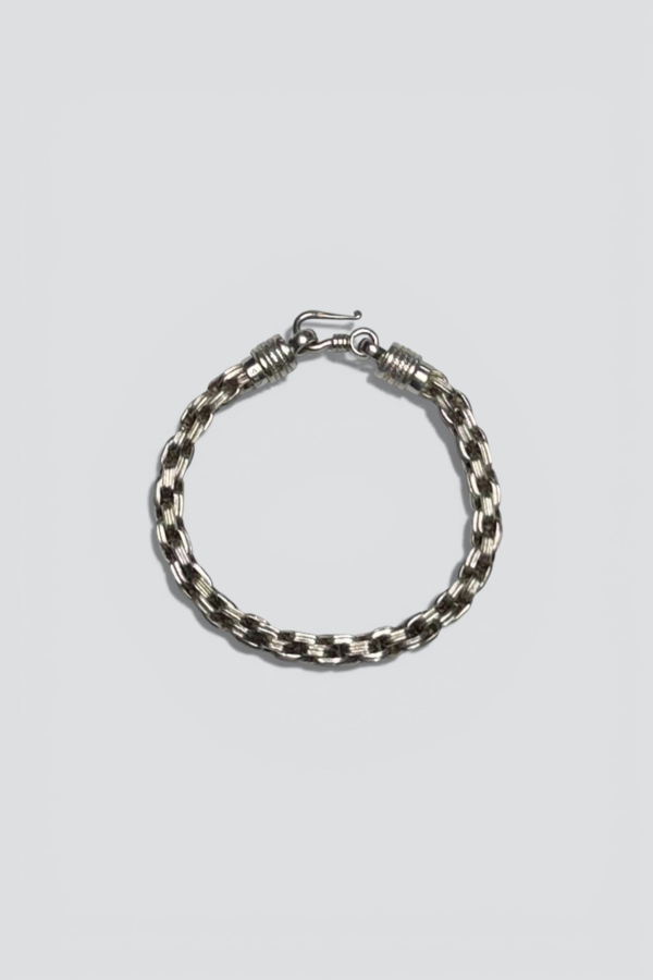 Vintage Heavy Double Link Hook Bracelet - Sterling Silver