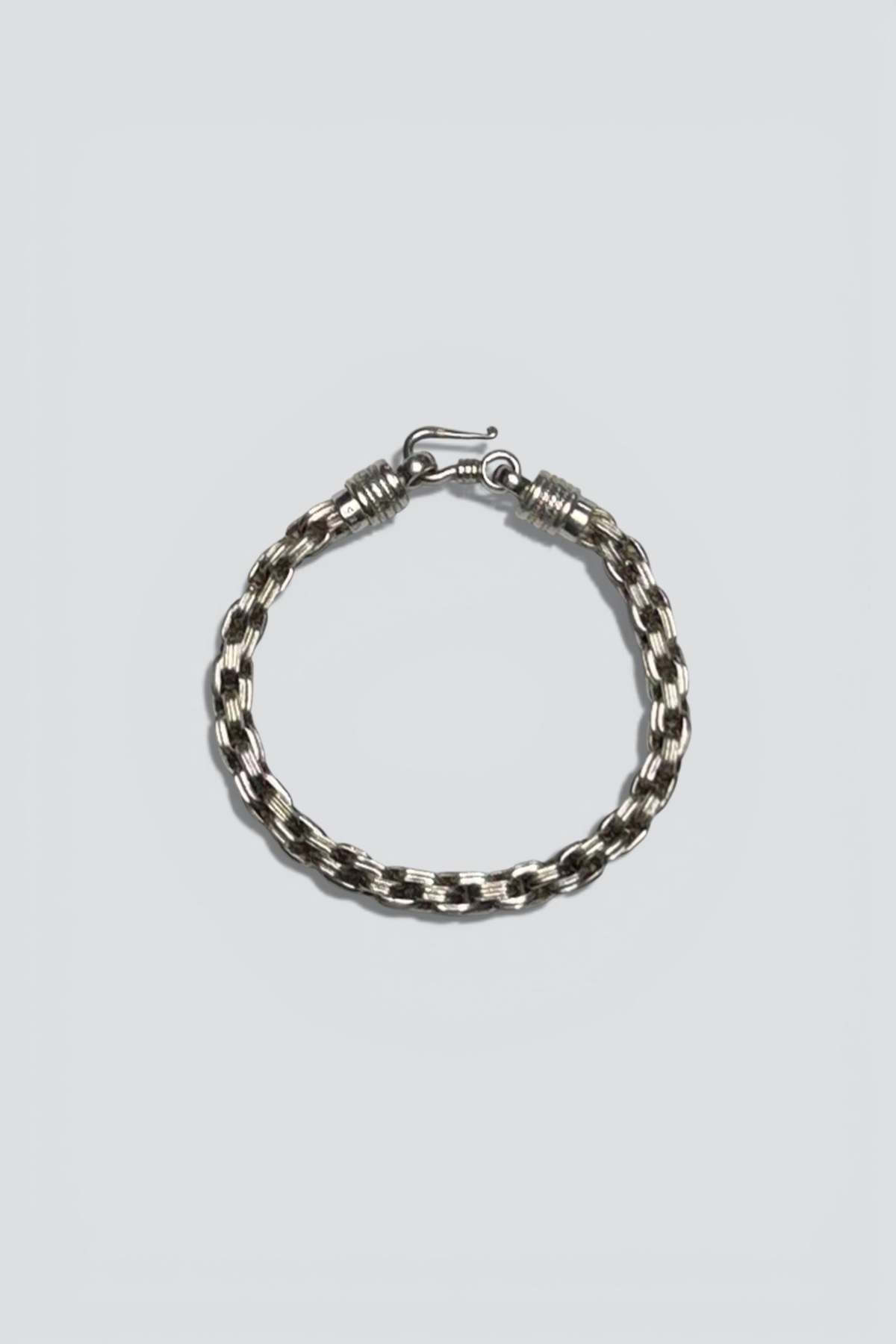 Vintage Heavy Double Link Hook Bracelet - Sterling Silver - Image 1 of 3