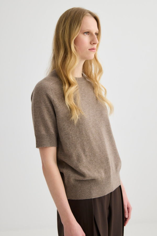 Laing Home Cashmere Short Sleeve Crew Neck Sweater