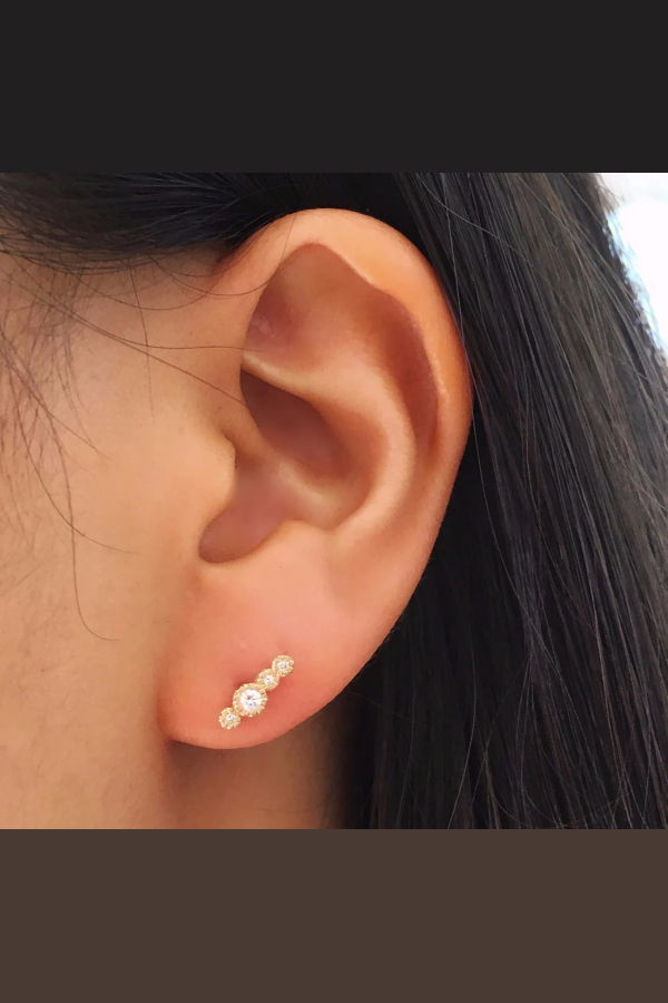 Jennie Kwon Designs Diamond Journey Stud Earring