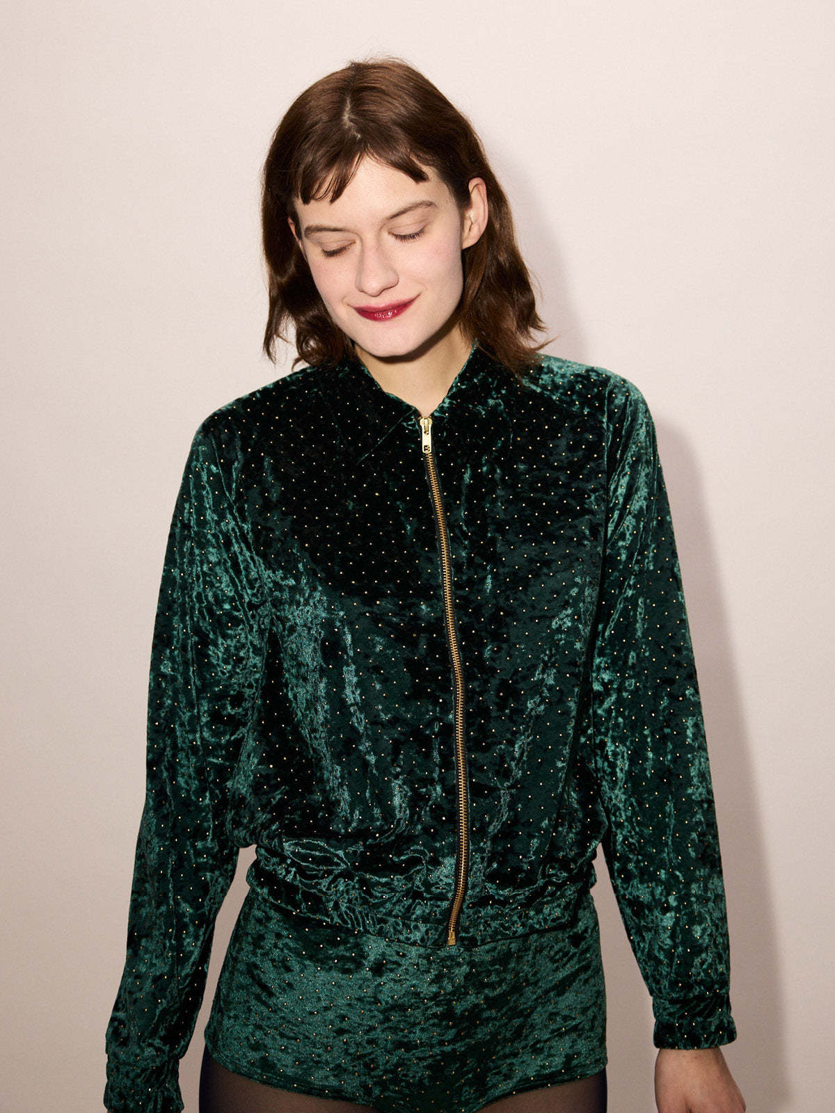 Simone Wild Blouson Jacket - Bottle Green - Image 1 of 6