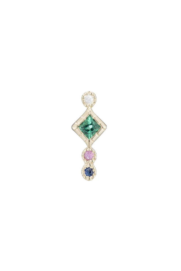 Jennie Kwon Designs Emerald Journey Stud Earring (Single)