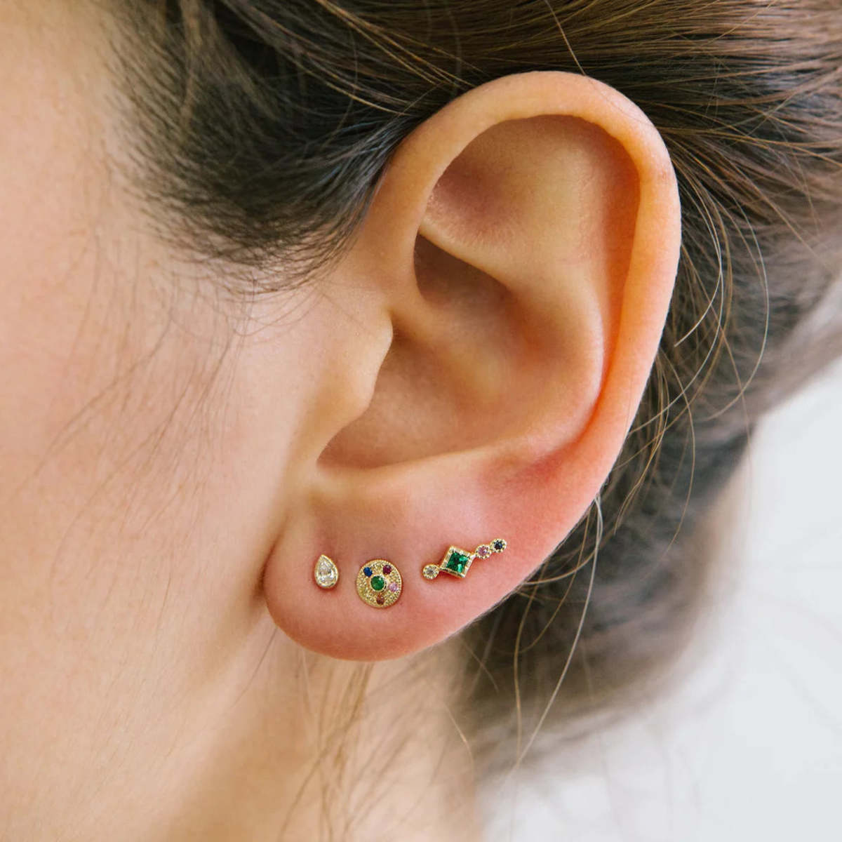 Jennie Kwon Designs Emerald Journey Stud Earring (Single) - Image 2 of 2