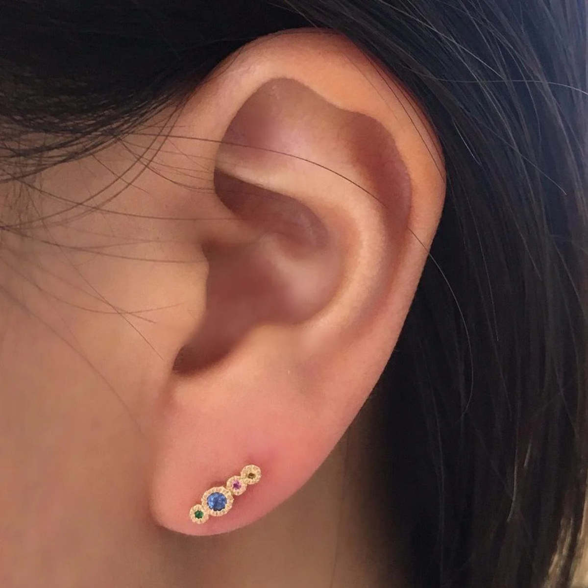 Jennie Kwon Designs Journey Blue Sapphire Stud Earring (Single) - Image 2 of 3