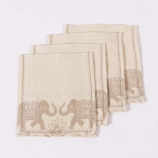Majka & Co Garden Elephant Cocktail Napkins (Set of 4)