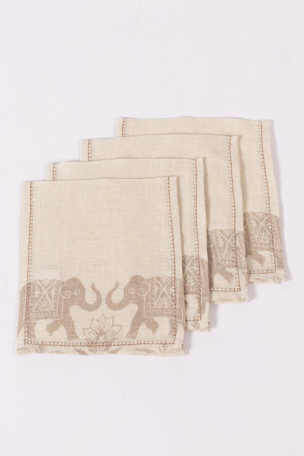 Majka & Co Garden Elephant Cocktail Napkins (Set of 4)