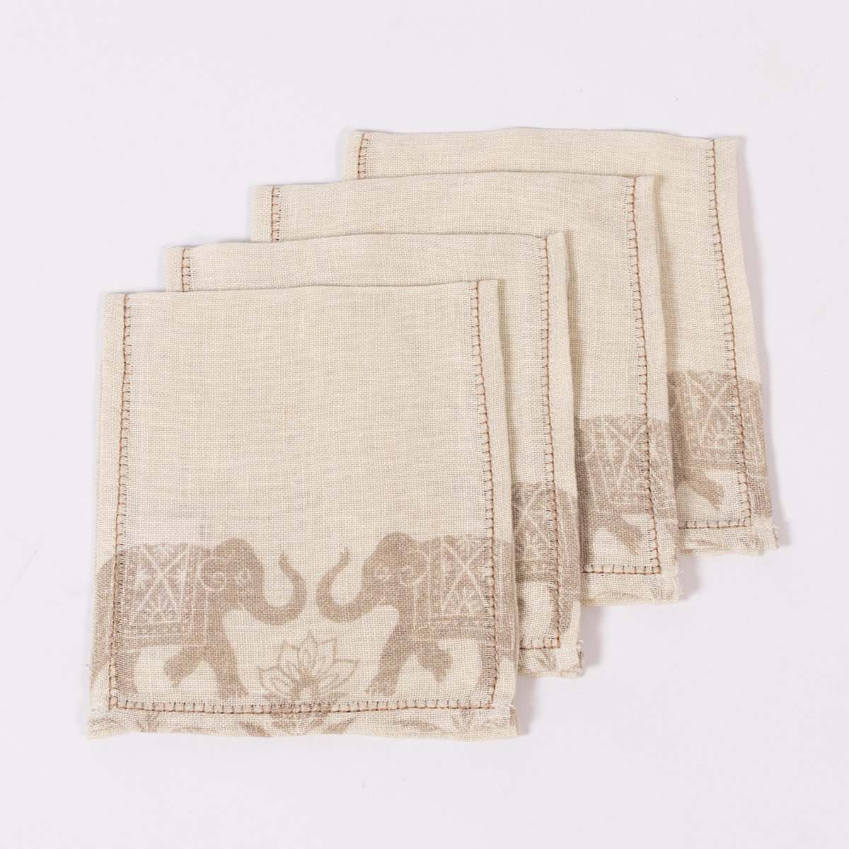 Majka & Co Garden Elephant Cocktail Napkins (Set of 4) - Image 1 of 5