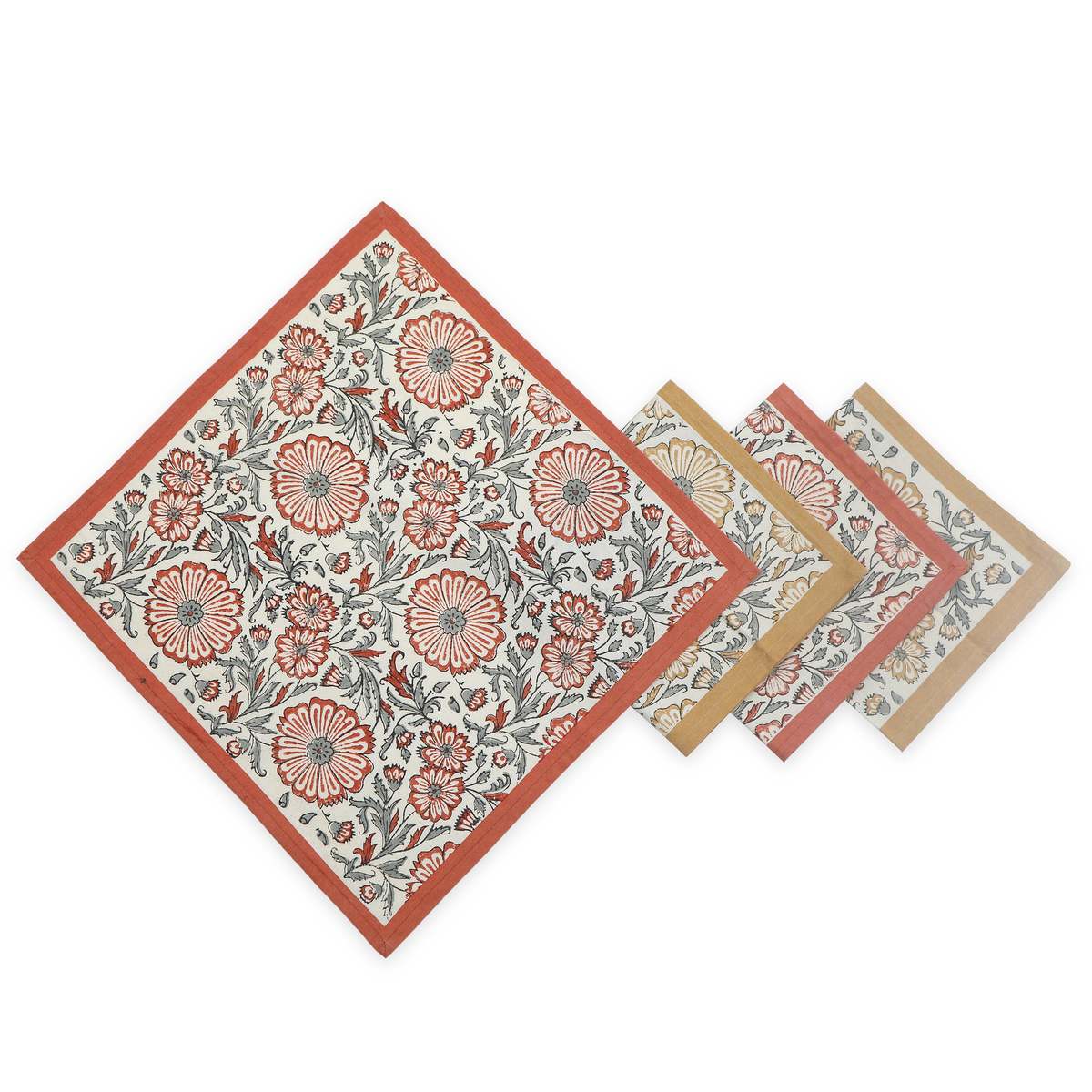 Sustainable Threads Streamline Hand Block Printed Napkins Set of 4 - Image 4 of 11