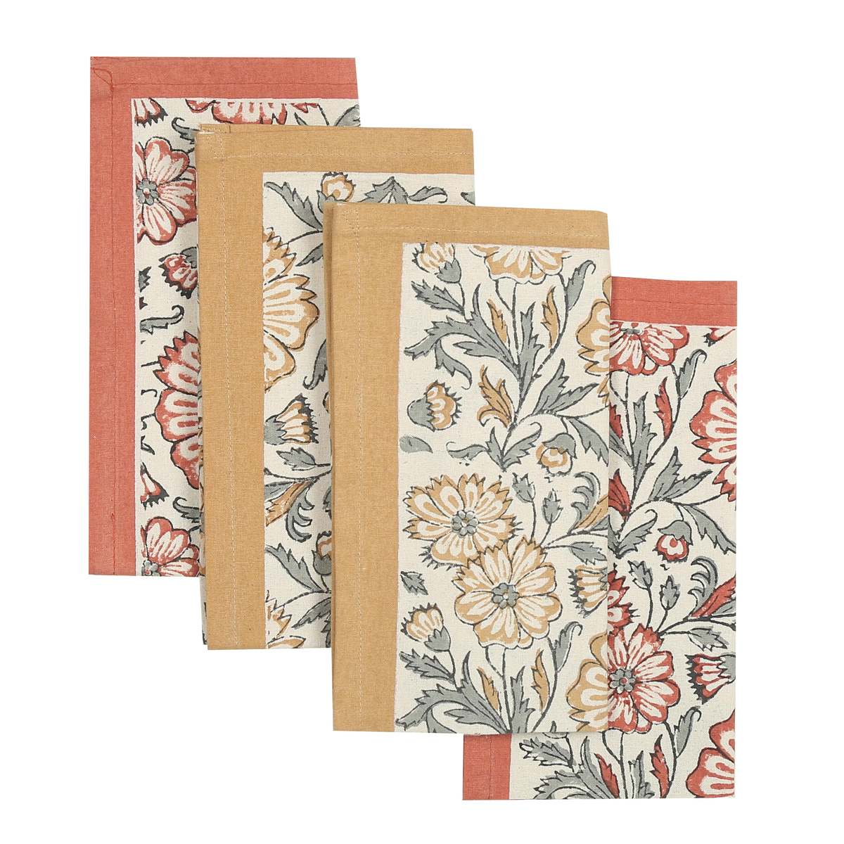 Sustainable Threads Streamline Hand Block Printed Napkins Set of 4 - Image 5 of 11