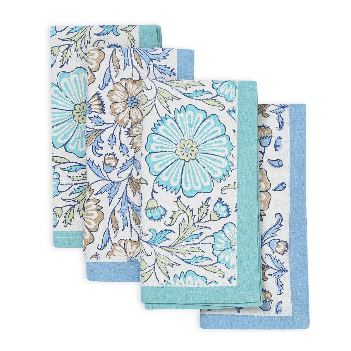 Sustainable Threads Streamline Hand Block Printed Napkins Set of 4 - Image 8 of 11