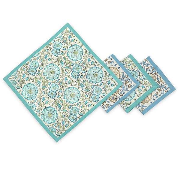 Sustainable Threads Streamline Hand Block Printed Napkins Set of 4