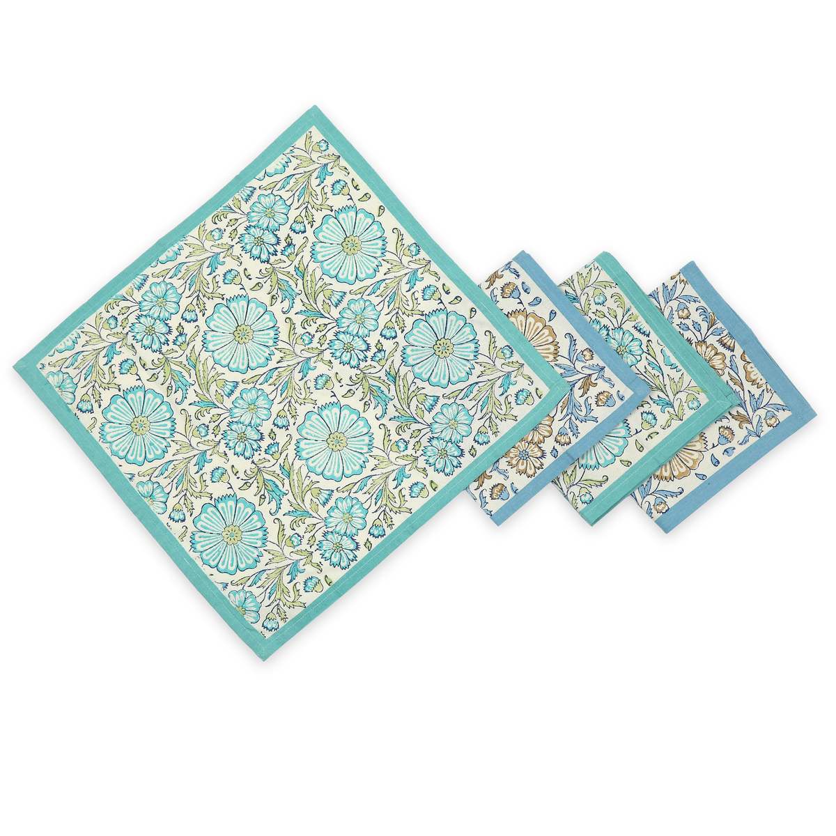 Sustainable Threads Streamline Hand Block Printed Napkins Set of 4 - Image 10 of 11
