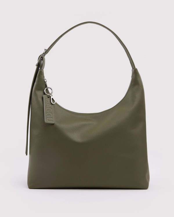 BAGGU Loden Recycled Leather Shoulder Bag